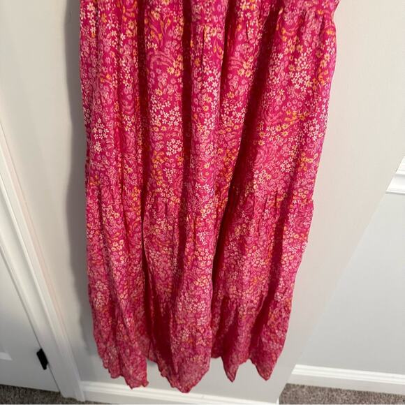 Xirena Pink Floral Cotton Silk Maxi Dress Small - Picture 4 of 12